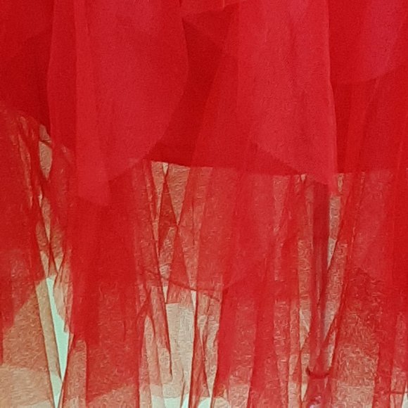 NWT!!! ODDY 2-way Styling RED Tulle Skirt/Strapless Dress - Picture 3 of 11